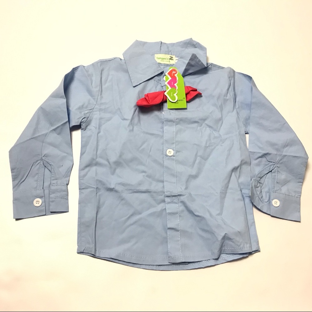 Samgami Baby Boy Shirt Button Front Size 3 Blue